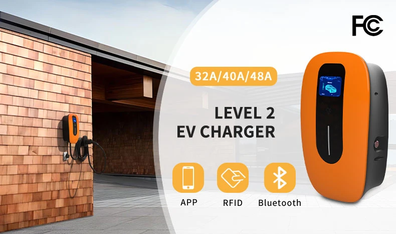 SAE J1772 Electric Vehicle Chargers Level 2 EV Wallbox AC Charger Type 1 40A 48A