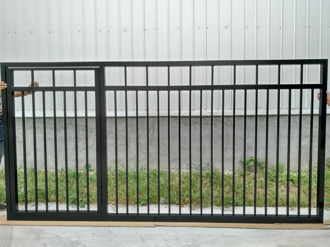 Powder Coated Temporary Fence Wrought Iron Barrier Road Expandable Automatic Retractable Electric Sliding Gate Folding Barricade Gate