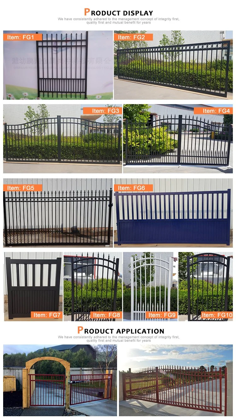 Powder Coated Temporary Fence Wrought Iron Barrier Road Expandable Automatic Retractable Electric Sliding Gate Folding Barricade Gate
