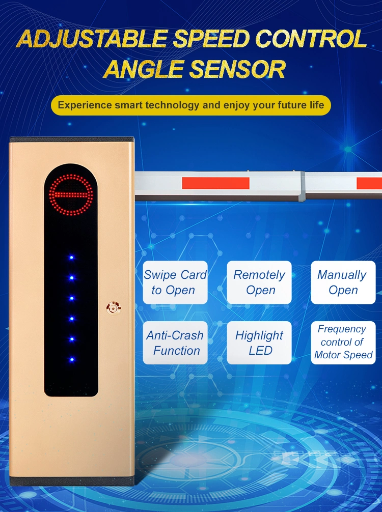 Boom Barrier Gate System High Speed Straight Arm Barrier Gate for Car Parking Management